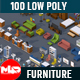 100 Low Poly Furniture Pack 4 in 1 - 3DOcean Item for Sale